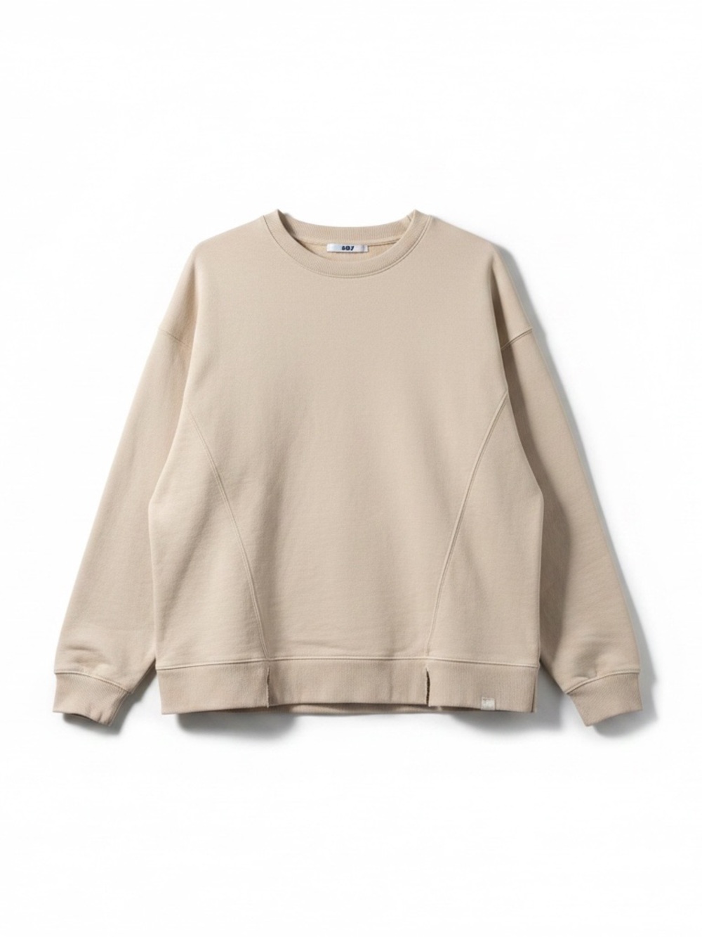 JoyLab Cream Ribbed Crewneck Sweatshirt - Picture 2 of 5